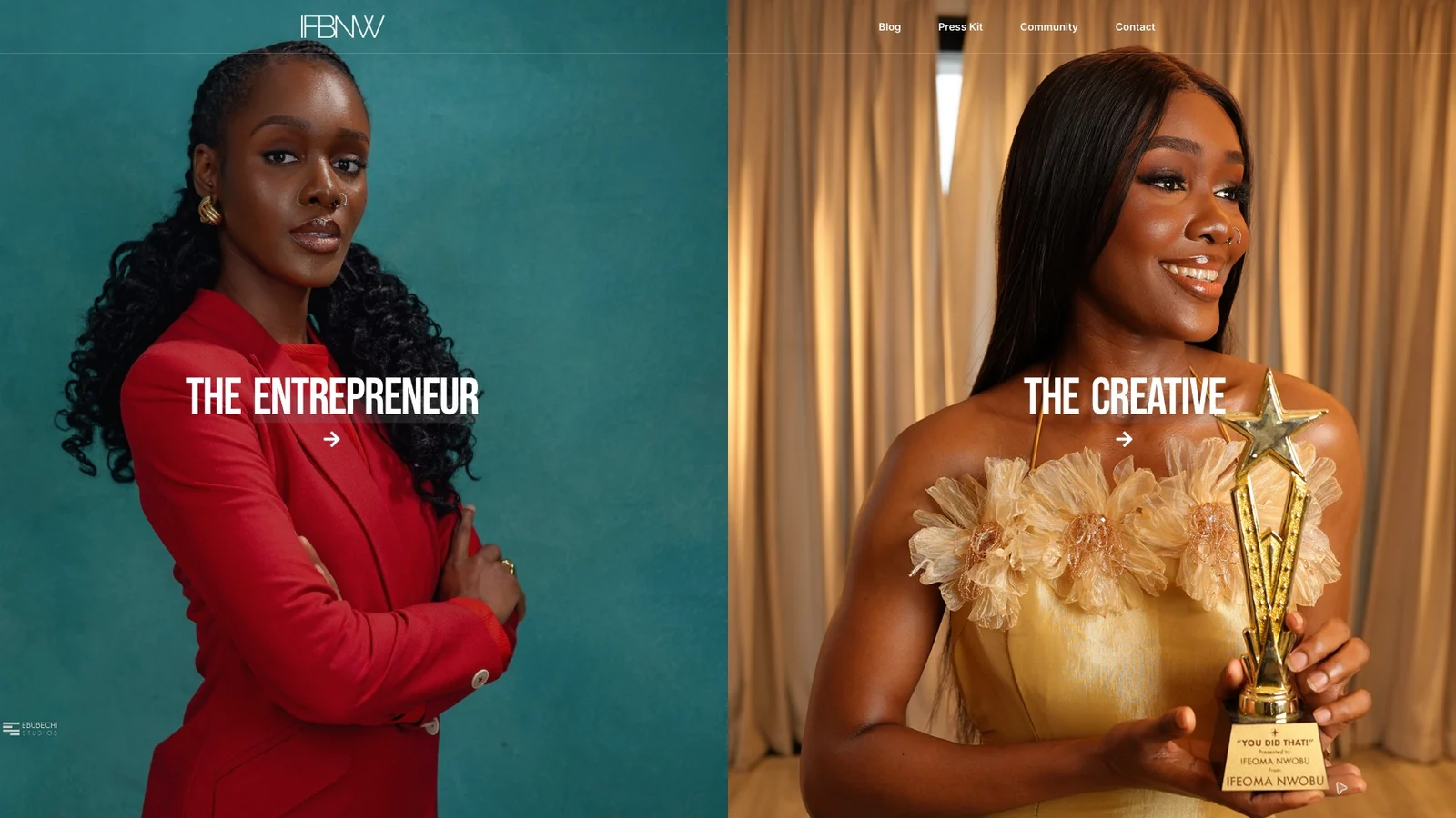 Ifeoma Nwobu website hero section